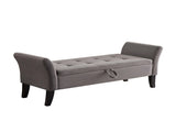 51.5" Bed Bench with Storage Grey Velvet W1097104005