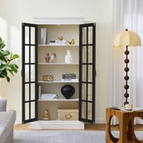 71.2'' Tall Display Cabinet with Glass Doors, Rustic Style China Cabinet, Curio Cabinet for N845P272501B