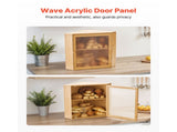 Corner Bread Box for Kitchen Counter, Double-Layer Bamboo Bread Storage Container, Wooden Breadbox 18925663