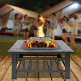 ZNTS Portable Courtyard Metal Fire Pit with Accessories Black 52194990