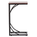 54*30.5*21CM Leaf Pattern Iron Side Table Coffee Table Brown 84392576