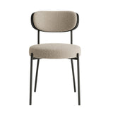 Boucle modern kitchen dining chair Bentwood covered with ash veneer Chair back, metal with black W210P147498