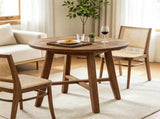 31.5 Inch Farmhouse Round Dining Table, Wood Kitchen Table for 2 to 4 People 05017996