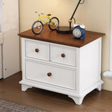 Wooden Captain Two-Drawer Nightstand Kids Night Stand End Side Table for Bedroom, Living Kids' WF305273AAK