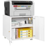 Metal Printer Stand with Storage Mobile Printer Tables for Small Spaces with Door Adjustable Shelf W1247110443