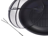26 in Round Iron Wood-Burning Outdoor Fire Pit, Black 60904169