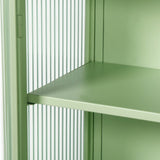27.56"Glass Doors Modern Two-door Wall Cabinet with Featuring Three-tier Storage for Entryway Living W757119325