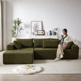 Modern Chenille Upholstered Sectional Couch Set,Modular 108" L Shaped Sectional Living Room W834P240005
