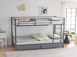 Twin Over Twin Convertible Bunk Bed with 2 Storage Drawers, Metal Bunk Bed Can 58532352