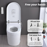 ZNTS Smart Toilet Bidet Combo with Foot Sensor Open Cover/Seat, LED Display, Self-Cleaning Nozzle, Heated W1219P262970