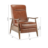 Sarasota Wood Arm Push Back Recliner - Caramel B050P281016