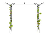 206*41*216cm Iron 16mm Tube Flat Top Courtyard Iron Arch Black 07933223