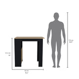 Stirling Kitchen Island with 1-Door Cabinet Push to open System and Side Shelves Black - Natural Oak B070P242483