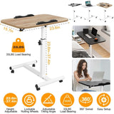Mobile Standing Desk, Height Adjustable Rolling Laptop Table, 90 Tiltable Overbed Bedside Table, 85923978