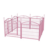 ZNTS Dog Playpen Indoor 24 inch 8 Panels Metal Dog Pen Pet Dog Fence Outdoor Exercise Pen with Doors, W368P233998