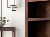 79 inch high Bookcase, No Assembly Required, Whiskey Finish B108P160198