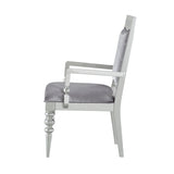 Grey and Platinum Upholstered Arm Chairs B062P182703