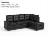 Modern Upholstered Sectional Sofa with Reversible Chaise, Black, Large Seating, Supportive Foam B2771P498538