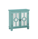 ZNTS Classic Storage Cabinet 1pc Modern Traditional Accent Chest with Mirror Doors Antique Aqua Finish B011P169757