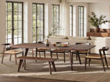 Capri 59-90.5" Solid Oak Wood 6-8 Seat Extendable Leaf Dining Table, Dark Brown Red Oak B2719P395576