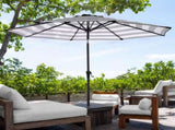 9 Ft Striped Outdoor Patio Umbrella with Tilt, Black and White 62497367