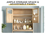 2-Door 3-Shelf MDF Toilet Cabinet with Melamine Finish Bathroom Vanity 23.23*8.66*66.93in Oak 04430980