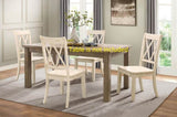 ZNTS Casual White Finish Side Chairs Set of 2 Pine Veneer Transitional Double-X Back Design Dining Room B01143553