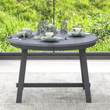 TREXM Wood Dining Table Round Extendable Dining Table for Dining Room WF299347AAE