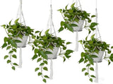 4PCS Macrame Plant Hanger Indoor Outdoor Hanging Planter Basket Natural Cotton Rope Plant Holder 01444003