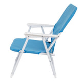 ZNTS 56*60*63cm Load-Bearing 100kg Blue Oxford Cloth White Iron Frame Beach Chair 70107311