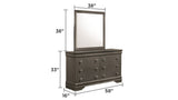 Blaze Modern Style Mirror Made with Wood in Metallic Gray B009P286643