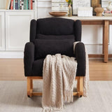 27.2"W Modern Accent High Backrest Living Room Lounge Arm Rocking Chair, Two Side Pocket W834P178246
