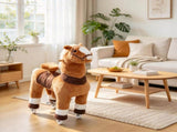 37.4 Inch Ride-On Horse for Kids Ages 412, Plush Riding Pony with Rolling Wheels for Active Play, 76271873