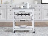Mobile Rolling Kitchen Island Cart with Marble Top, Kitchen Trolley with Drawer, Slide-Out Wire 49275756