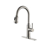 ZNTS Single Handle High Arc Pull Out Kitchen Faucet,Single Level Stainless Steel Kitchen Sink Faucets 82522326