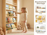 6 Tier Behind The Door Bookshelf, Wooden Kids Bookshelf with Open Storage, Wall Mount Shelve & 28329247