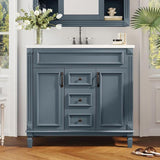 36'' Bathroom Vanity with Top Sink, Modern Bathroom Storage Cabinet with 2 Soft Closing Doors and 2 N710P230231C