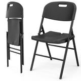 2pcs 47*54*84cm Garden Plastic Folding Chair Black 50710941