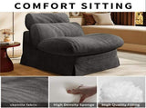 Minimalist Accent Chair with Solid Wood Frame, Soft Medium-Firm Chenille Upholstery, Ideal for W3820P540934