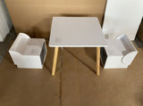 Kids Table and 2 Chair Set with Storage Bins, 3-Piece Toddler Activity Play Table for Arts & Crafts, W808P362278