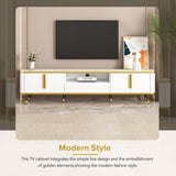 ON-TREND Luxury Minimalism TV Stand Open Storage Shelf for TVs Up to 85", Entertainment Center WF320395AAK