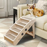 Foldable Dog Ramp Stairs Steps -Tan 88760016
