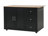 Mobile Kitchen Cart with Storage, 39.76'' Rolling Kitchen Island with 2 Doors, 3 Drawers & N779P373196B