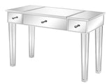 80*38*76cm MDF With Mirror Surface, The Desktop Can Be Flipped And One Pumped Computer Desk Silver 78876322