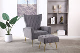 ZNTS Modern Accent Chair with Ottoman, Comfy Armchair for Living Room, Bedroom, Apartment, Office 59066854