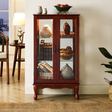 ZNTS Curio Cabinet Lighted Curio Diapaly Cabinet with Adjustable Shelves and Mirrored Back Panel, W169392181
