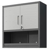 ZNTS Metal Wall-Mounted Tool Storage Cabinet with Locking Door and 1 Shelf 1 Opened Drawer for Garage 61339189