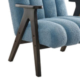 Rella Modern Teddy Sherpa Accent Chair with Espresso Wood Frame T2574P241336