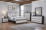 1pc Entertainment Console Modern Design Chalk Ebony Wood Finish Open Shelf Two Spacious Drawers TV B2741P295141