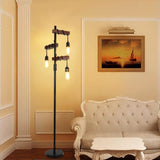 Dimmable Industrial Floor Lamp, Farmhouse Tree Floor Lamp, 68 Inch 3 Lights Wood Standing Lamp, W2738P227440